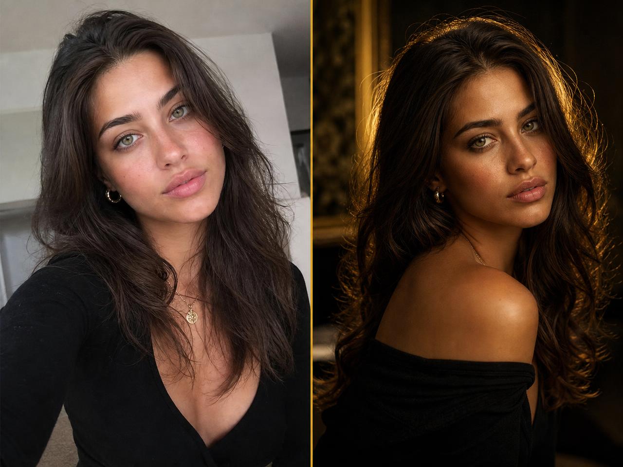 Links ein echtes Foto, rechts derselbe Mensch als Digital Human
